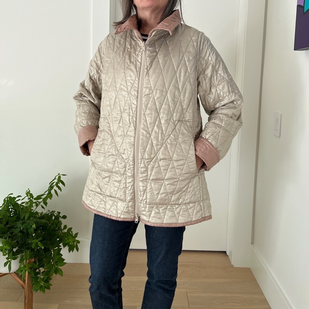 LINDA LUNDSTROM Vintage Reversible Zip Front Quilted Jacket Hip Length Casual - Picture 4 of 16